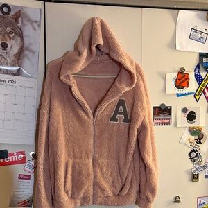 Cozy Pink Hooded Zip-Up Jacket